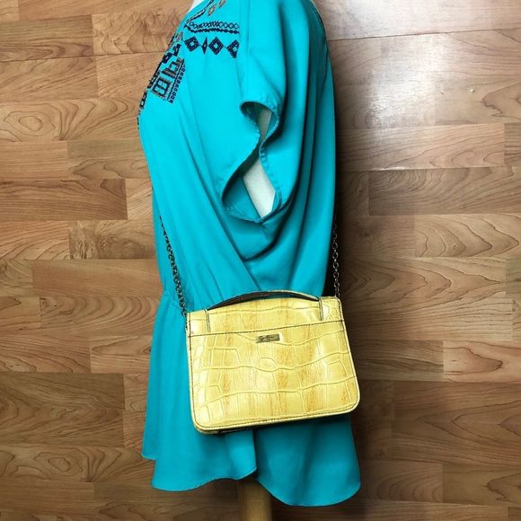 Jessica Simpson Yellow Marble Style Purse - Picture 1 of 9
